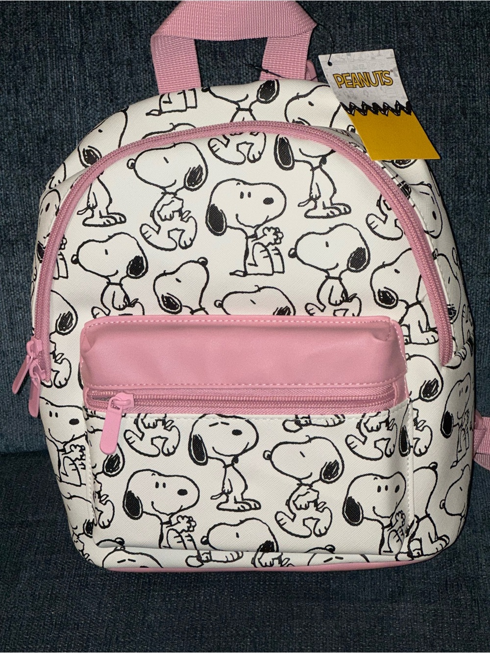 Peanuts Snoopy Mini Backpack - Pink & White Pattern
